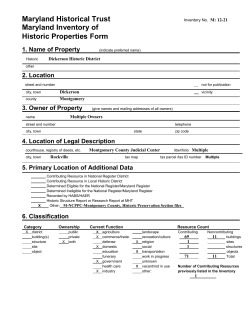 Maryland Historic Trust Historic Dickerson