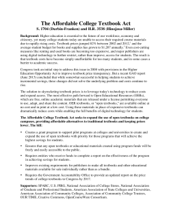 The Affordable College Textbook Act