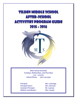 After-School Activities Program Guide 2015-16