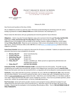 2016 Senior Information Packet