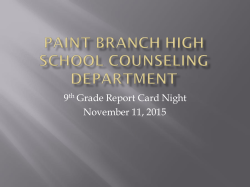 9th Grade Report Card Night Credits