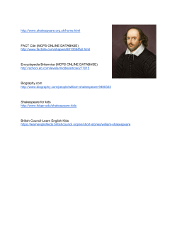 Shakespeare Research Project