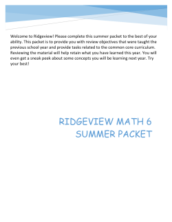Math 6 Summer Math&nbsp;Packet&nbsp;