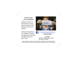 Maryland Youth Crisis Hotlines Online Chat
