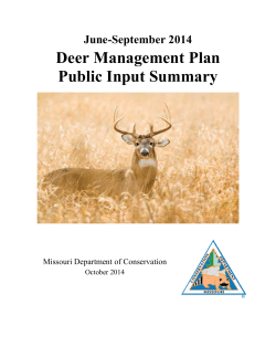 ﻿﻿Deer Management Input Summary