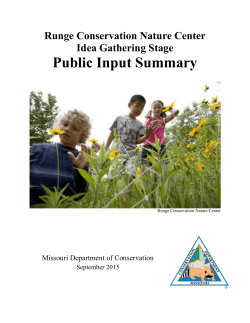 Runge Nature Center Public Input Summary: Idea Gathering Stage
