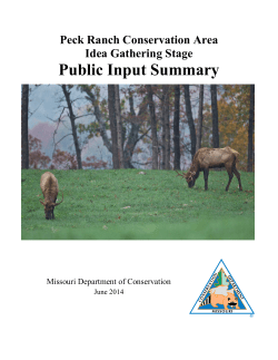 Peck Ranch CA Public Input Summary: Idea Gathering Stage