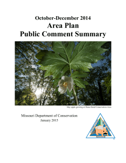 October &ndash; December 2014 Area Plan Public Comment Summary