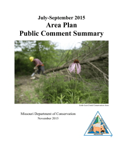 July &ndash; September 2015 Area Plan Public Comment Summary