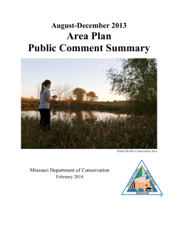 August-December 2013 Area Plan Public Comment Summary