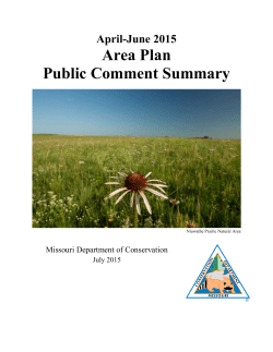 April - June 2015 Area Plan Public Comment Summary