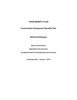 Conservation Employees Benefit Plan Certificate Booklet for Retirees 1-1-14