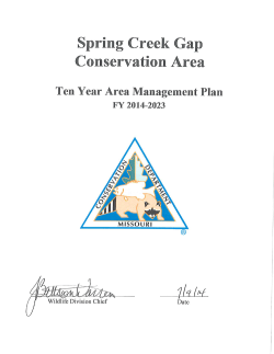 2014 Spring Creek Gap Conservation Area Management Plan