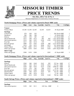 Missouri Timber Price Trends, October-December 2012
