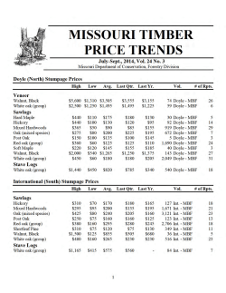 Missouri Timber Price Trends, July-September, 2014.
