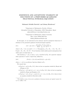 Existence and asymptotic stability of solutions of a perturbed quadratic fractional integral equation