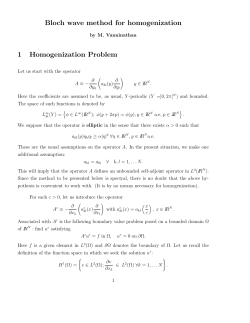 Homogenization problems and Bloch waves