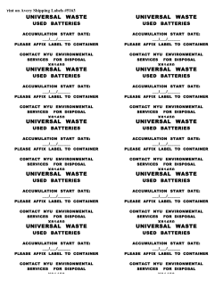 Used Batteries Waste Label