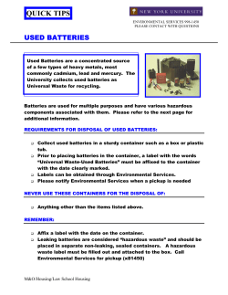 Quick Tips: Used Batteries