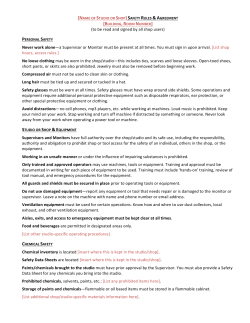 Shop / Studio Safety Agreement template