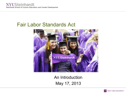 Fair Labor Standards Act (FLSA): An Overview (Presentation)