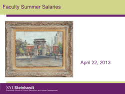 Faculty Summer Salaries, Summer 2013