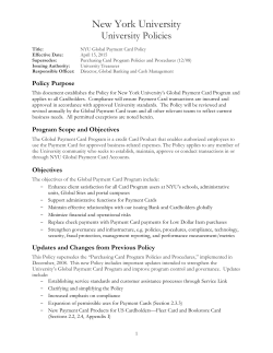 NYU Coporate Travel Account Policy Manual