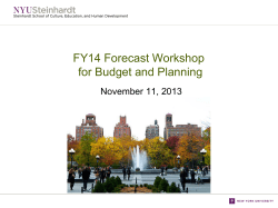 FY14 Forecast and FY15 Budget