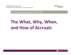 The What, Why, When, and How of Accruals