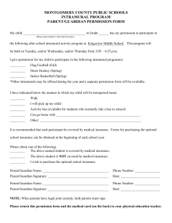 Parent Permission Form Medical Card