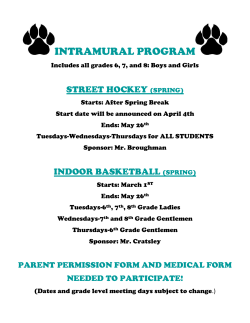 2016 Intramural Program Flyer
