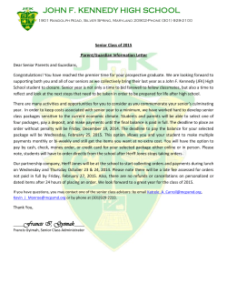 Click here to download the Class of 2015 Parent Letter...