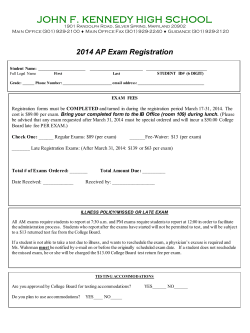 2014 AP Exam Registration Form