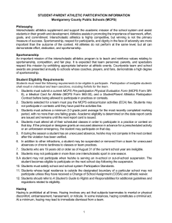 Student-Parent Athletic Participation Information