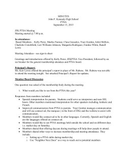 JFK PTSA General Meeting, September 2015