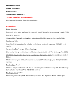 8th Grade Summer Reading 2015-2016