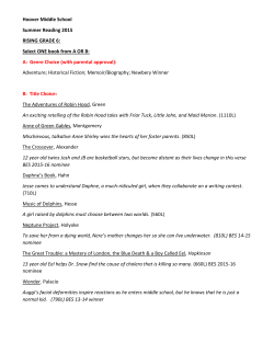 6th Grade Summer Reading 2015-2016