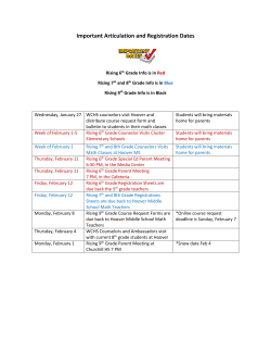 Articulation Calendar and Important Dates Here- Please read for important time -sensitive info about students&rsquo; registration.