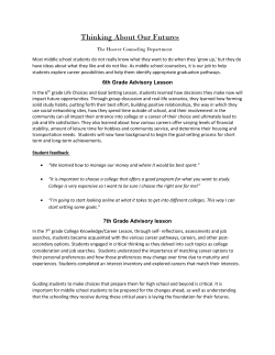 Career Awareness - Thinking About Our Futures