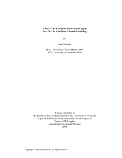 Ph.D. Thesis - A Real-Time Execution Performance Agent Interface for Confidence-Based Scheduling (PDF)