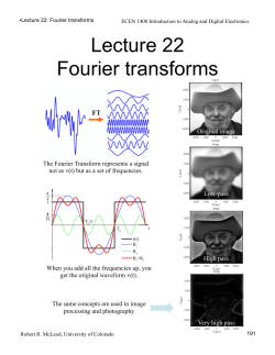 22: Fourier Transforms