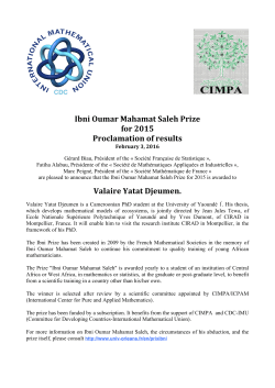 Proclamation of results of Ibni Prize 2015