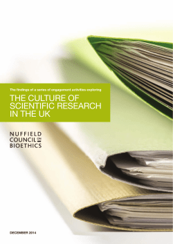 The culture of scientific research in the UK