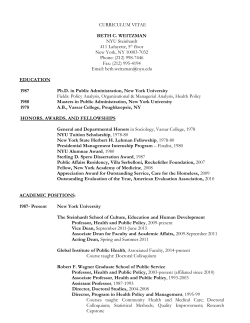 Beth Weitzman CV