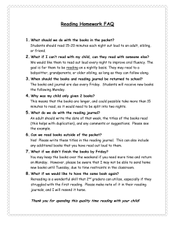 Reading Journal FAQ
