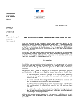Evaluation report on the scientific activities in 2006 and 2007