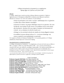 G&eacute;om&eacute;trie et applications
