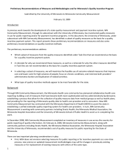 Quality Incentive Payment System Measures and Methodology Preliminary Recommendations (PDF: 117KB/13 pages)