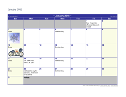 January Calendar
