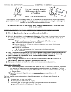 NMMS Educaci&oacute;n al Aire Libre Sesi&oacute;n 1(Spanish)